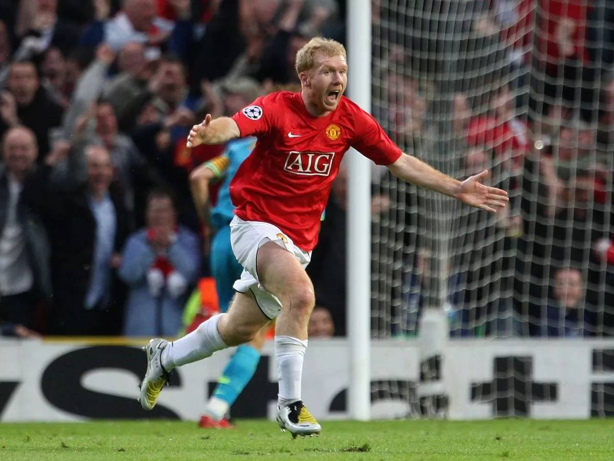 Credit: Getty Images Paul Scholes celebrating