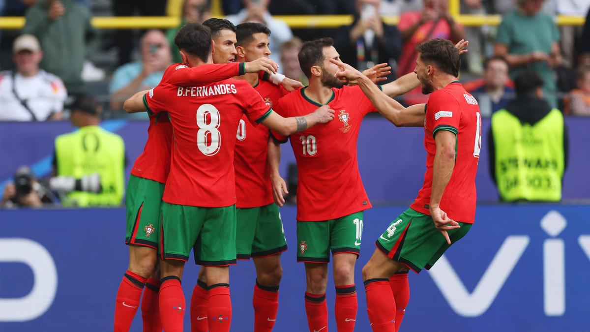 Portugal Team Celebrating a Goal Image