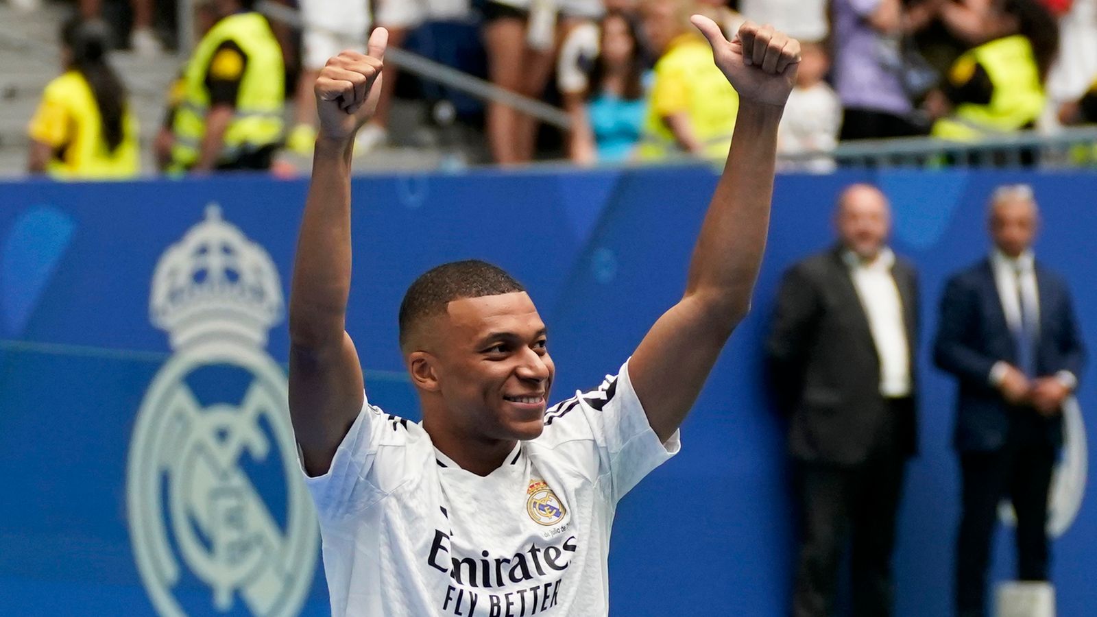 Real Madrid Unveil Kylian Mbappe. Image Credit: Skysports Image