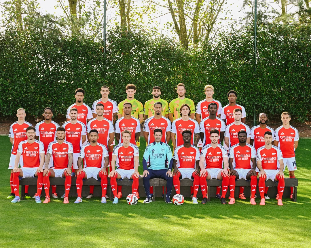 Arsenal's squad 2024/2025 season. photo credit: Arsenal FC Image