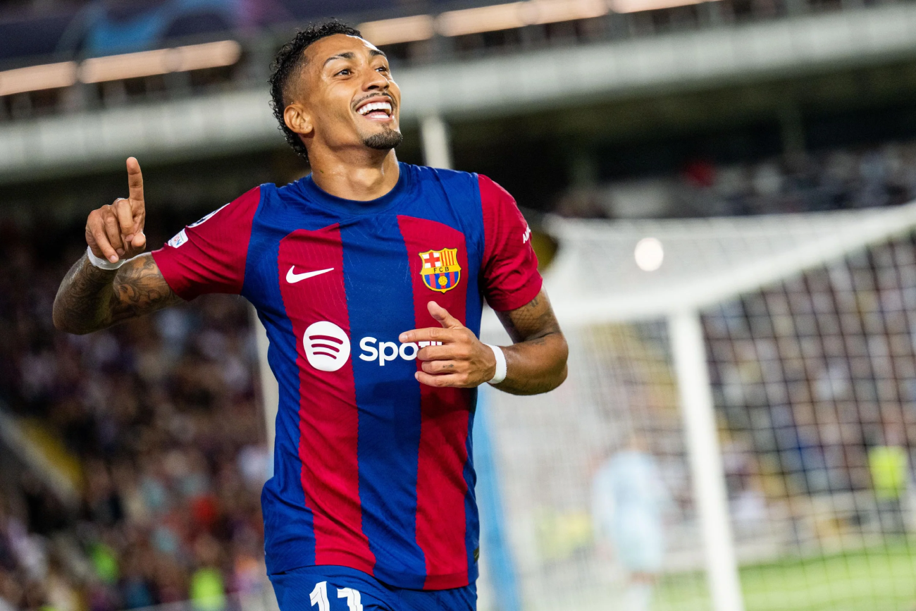 Raphinha in action for Barcelona Image